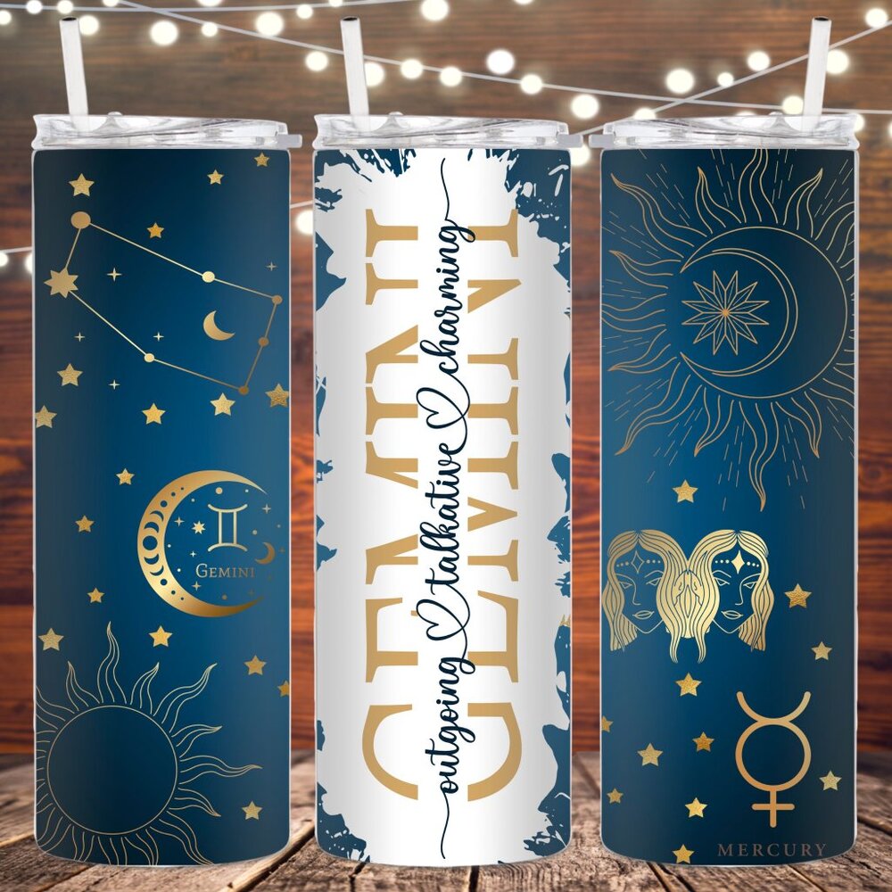 Gemini Zodiac Metal Insulated Stainless Steel Tumbler